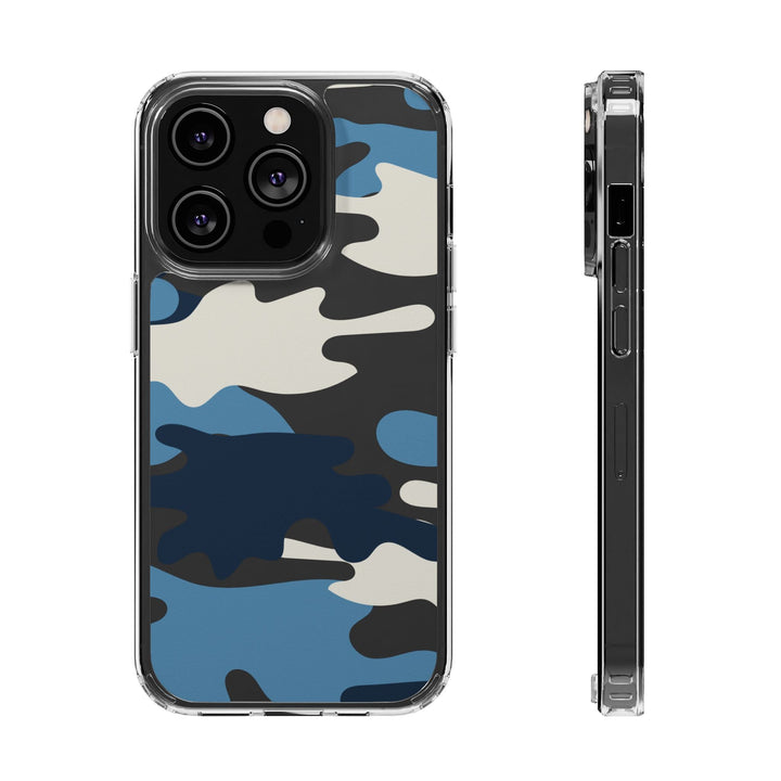 Blue &amp; White Camo Clear Impact-Resistant Phone Cases - The Kindness Cause