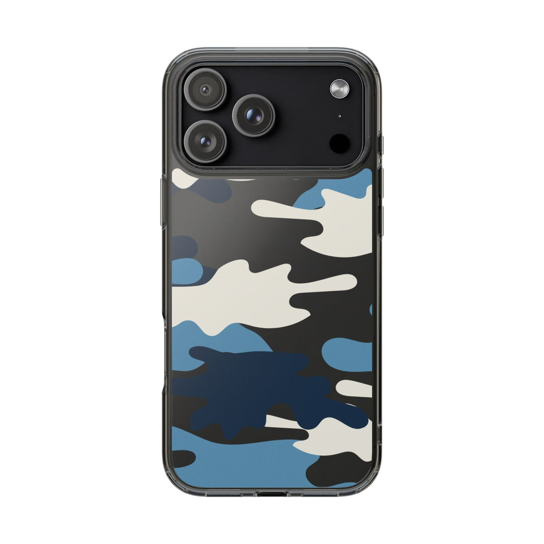 Blue &amp; White Camo Clear Impact-Resistant Phone Cases - The Kindness Cause