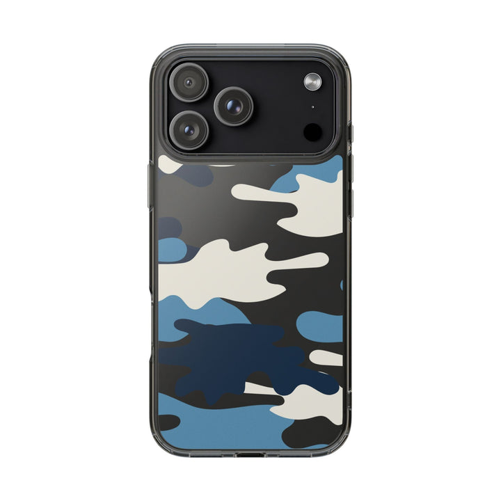 Blue &amp; White Camo Clear Impact-Resistant Phone Cases - The Kindness Cause