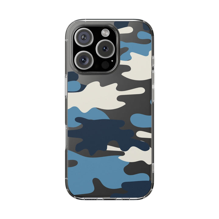Blue &amp; White Camo Clear Impact-Resistant Phone Cases - The Kindness Cause