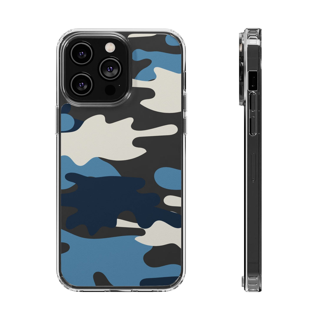 Blue &amp; White Camo Clear Impact-Resistant Phone Cases - The Kindness Cause
