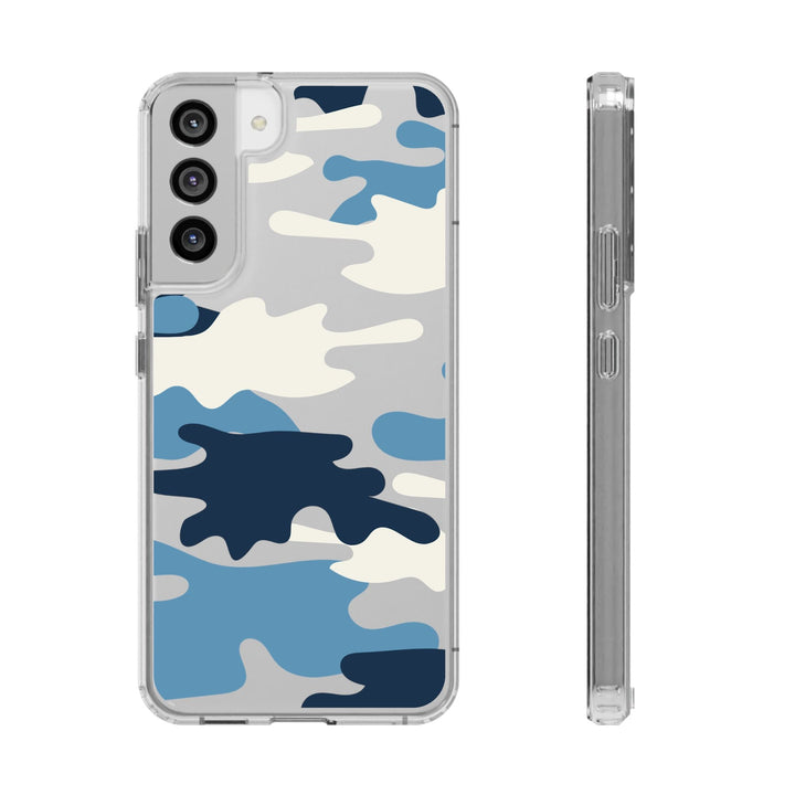 Blue &amp; White Camo Clear Impact-Resistant Phone Cases - The Kindness Cause