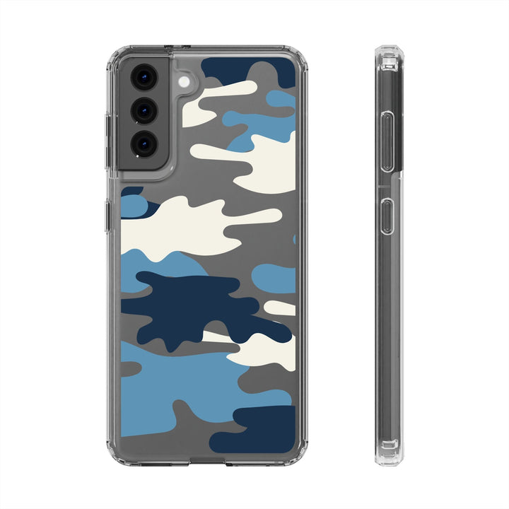 Blue &amp; White Camo Clear Impact-Resistant Phone Cases - The Kindness Cause