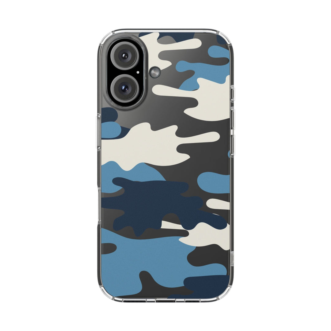 Blue &amp; White Camo Clear Impact-Resistant Phone Cases - The Kindness Cause
