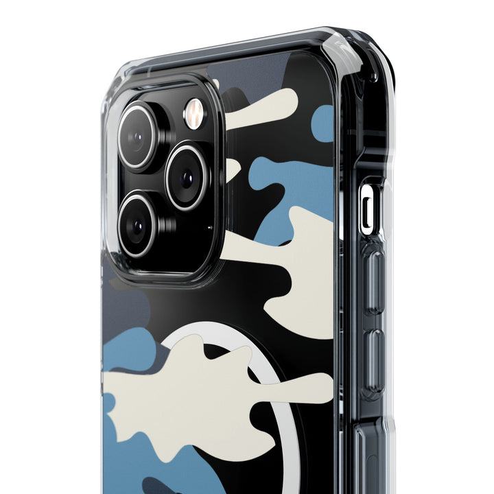 Blue &amp; White Camo Magnetic Clear Impact Phone Cases - The Kindness Cause