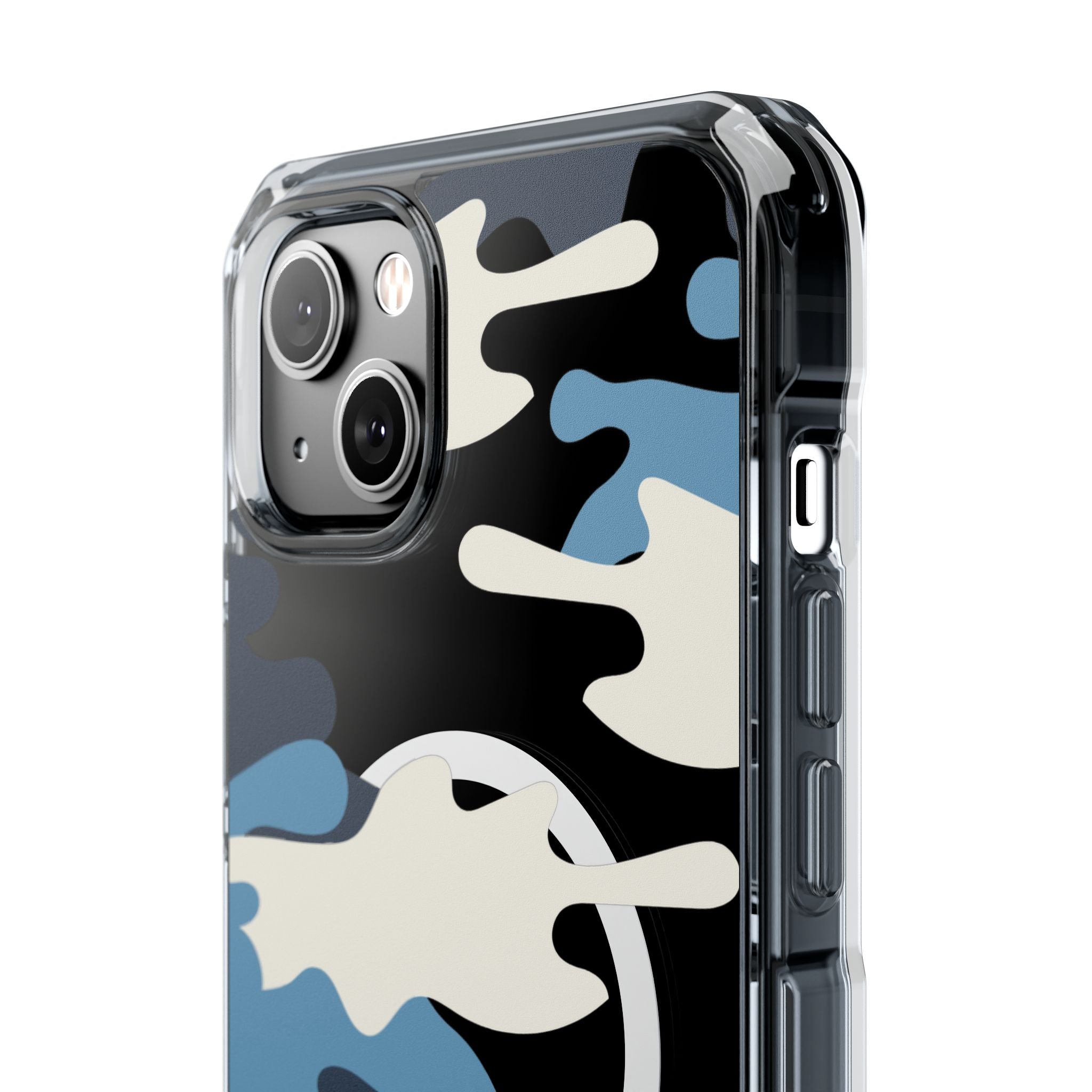 Blue & White Camo Magnetic Clear Impact Phone Cases - The Kindness Cause