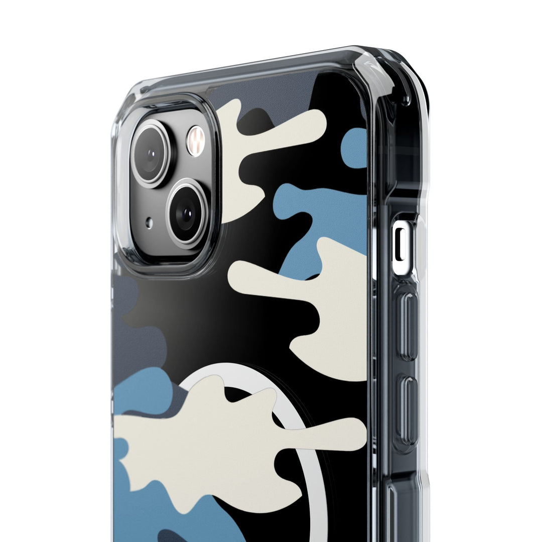 Blue &amp; White Camo Magnetic Clear Impact Phone Cases - The Kindness Cause
