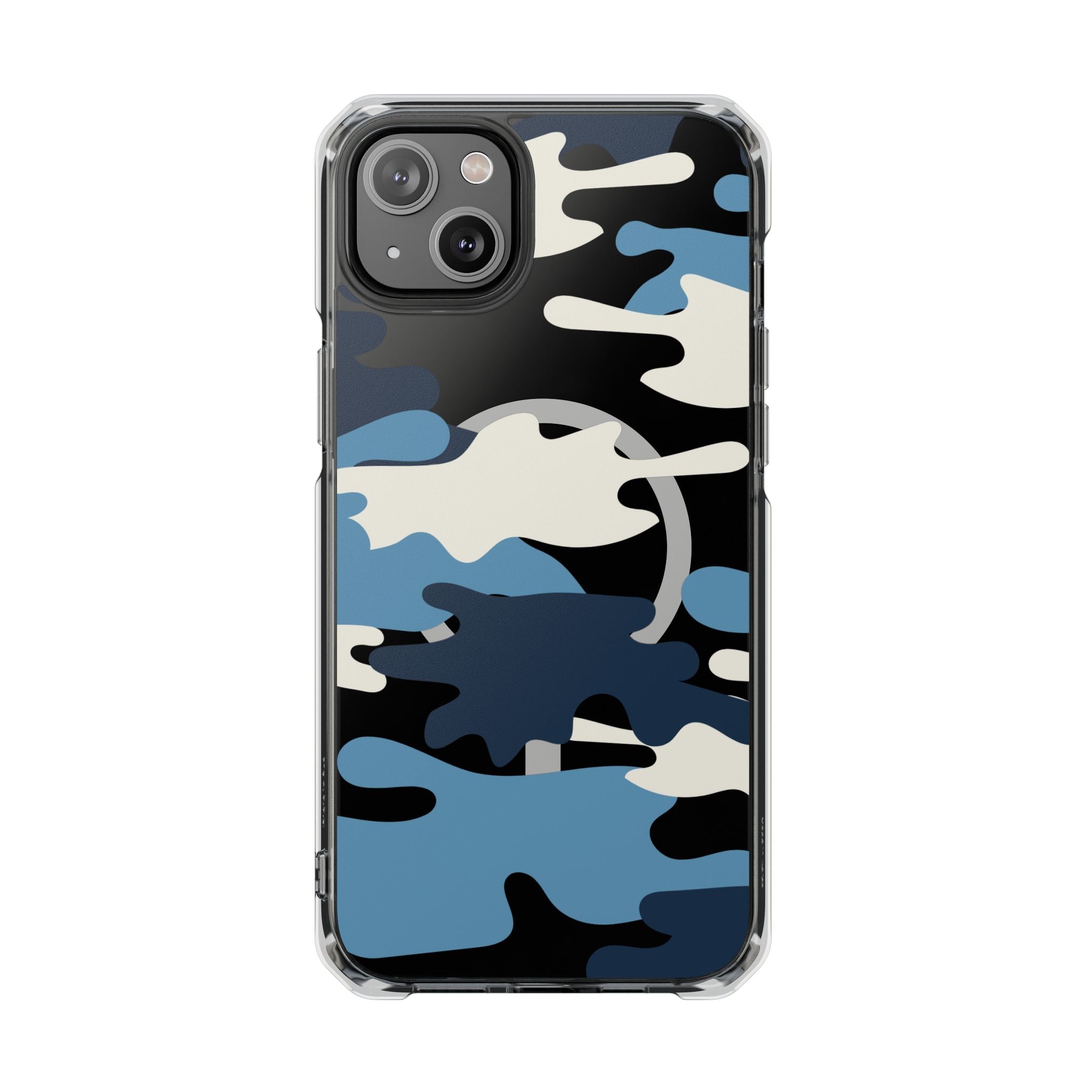 Blue & White Camo Magnetic Clear Impact Phone Cases - The Kindness Cause