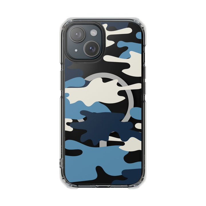 Blue &amp; White Camo Magnetic Clear Impact Phone Cases - The Kindness Cause