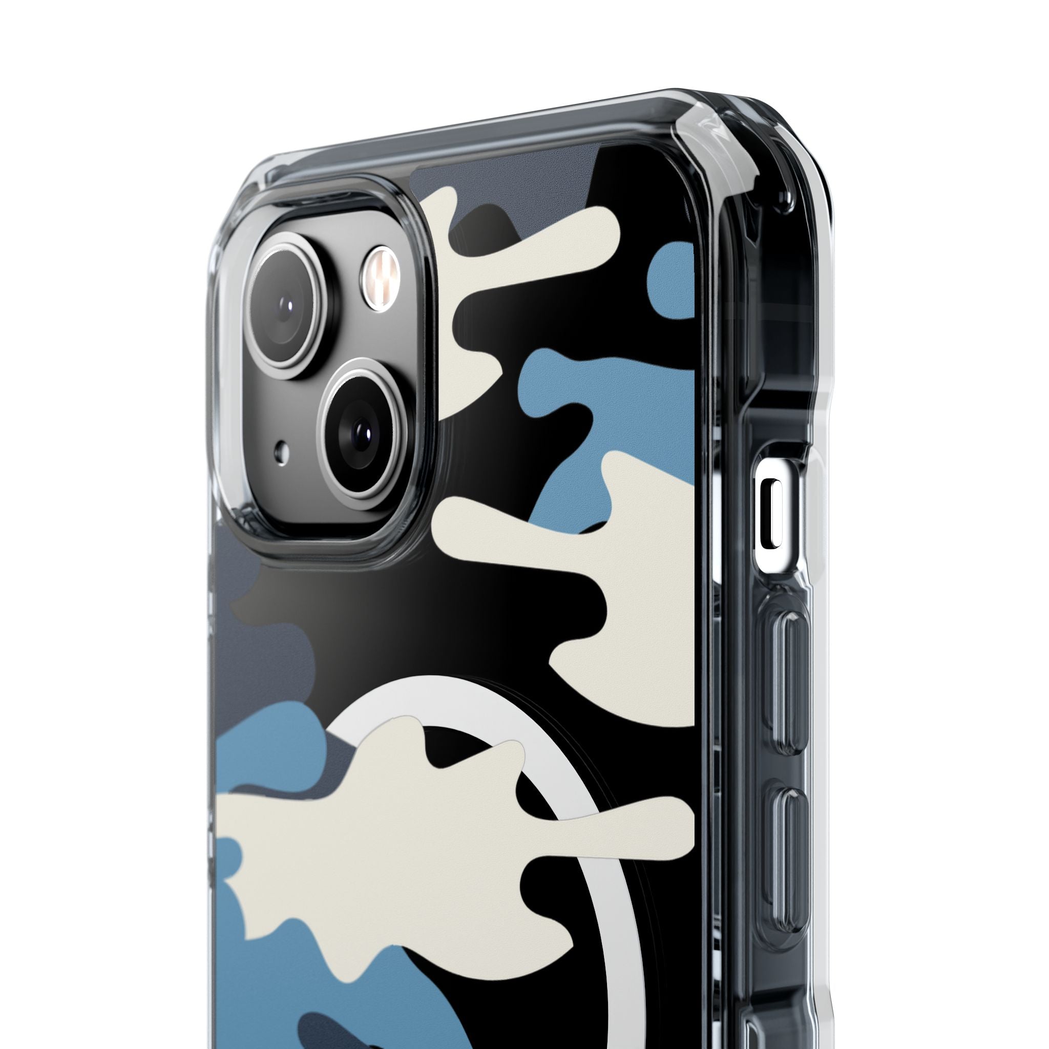 Blue & White Camo Magnetic Clear Impact Phone Cases - The Kindness Cause