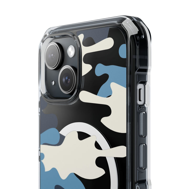 Blue &amp; White Camo Magnetic Clear Impact Phone Cases - The Kindness Cause