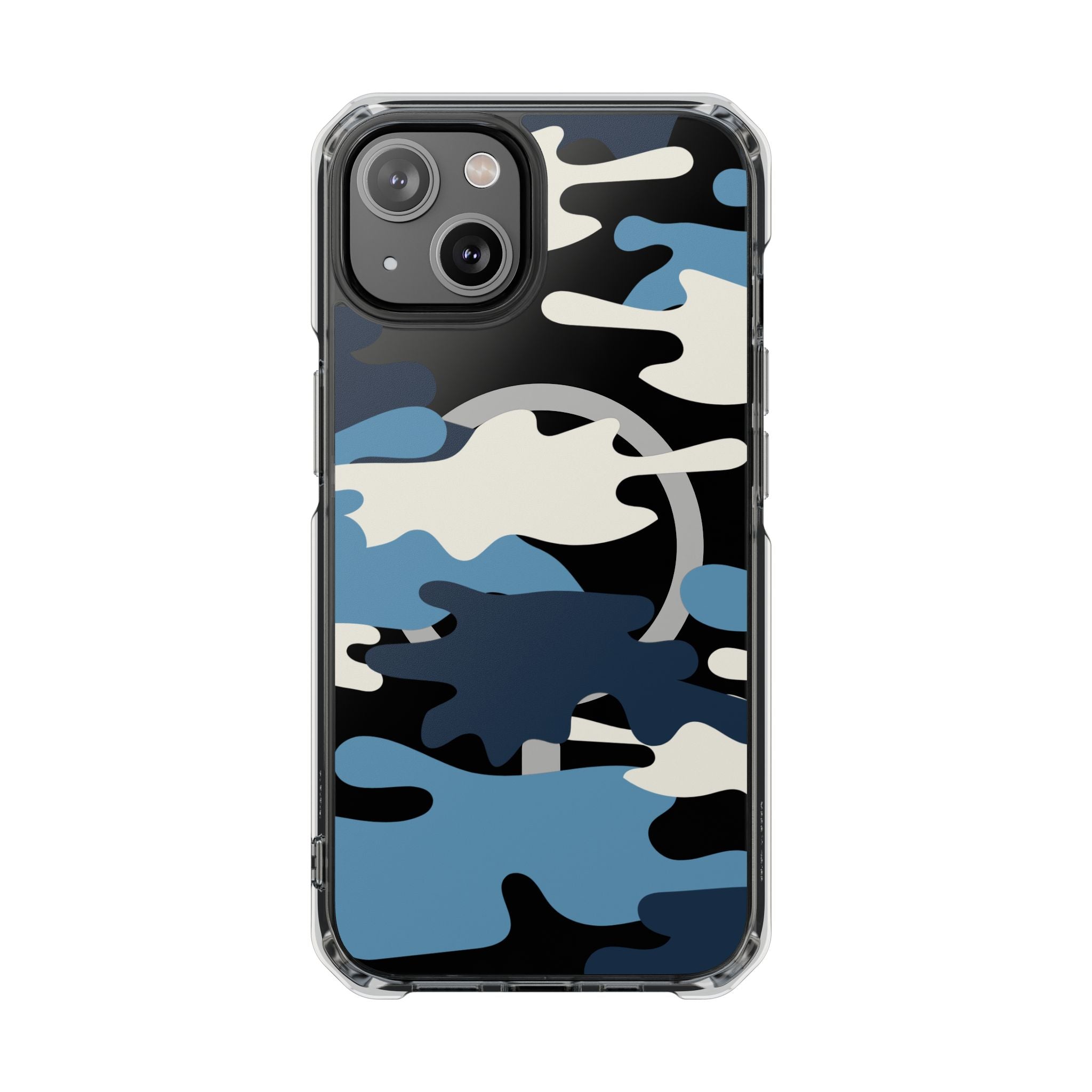 Blue & White Camo Magnetic Clear Impact Phone Cases - The Kindness Cause