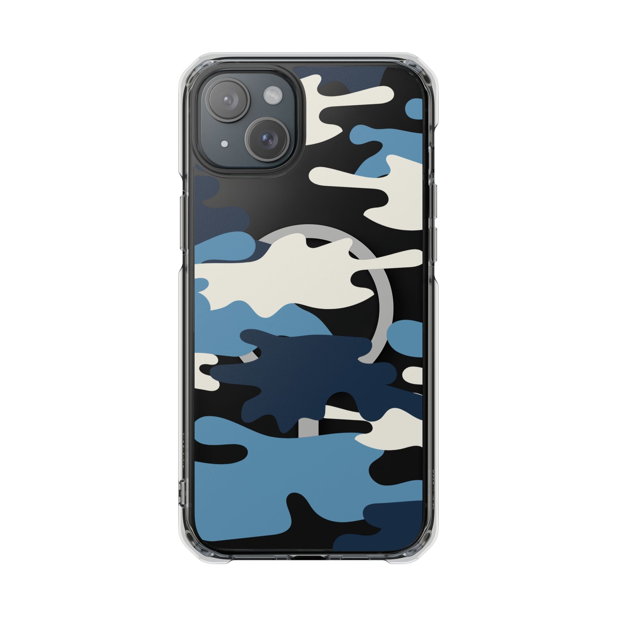 Blue & White Camo Magnetic Clear Impact Phone Cases - The Kindness Cause