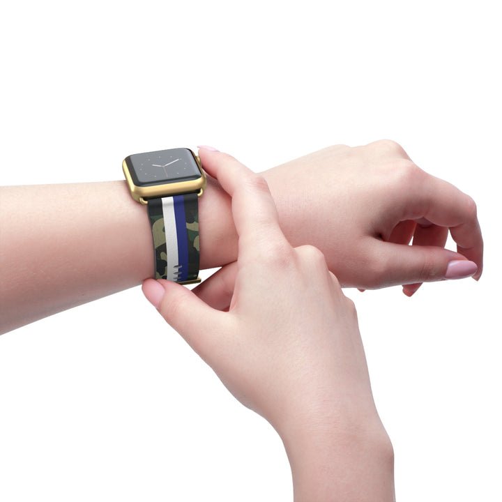 Blue &amp; White Stripe Camo Apple Watch Band - The Kindness Cause