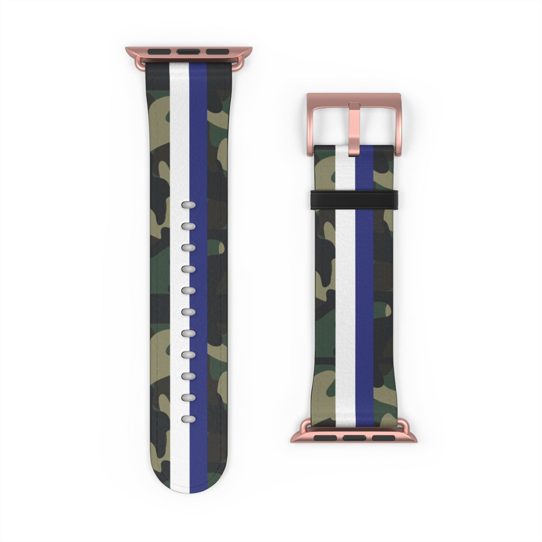 Blue &amp; White Stripe Camo Apple Watch Band - The Kindness Cause