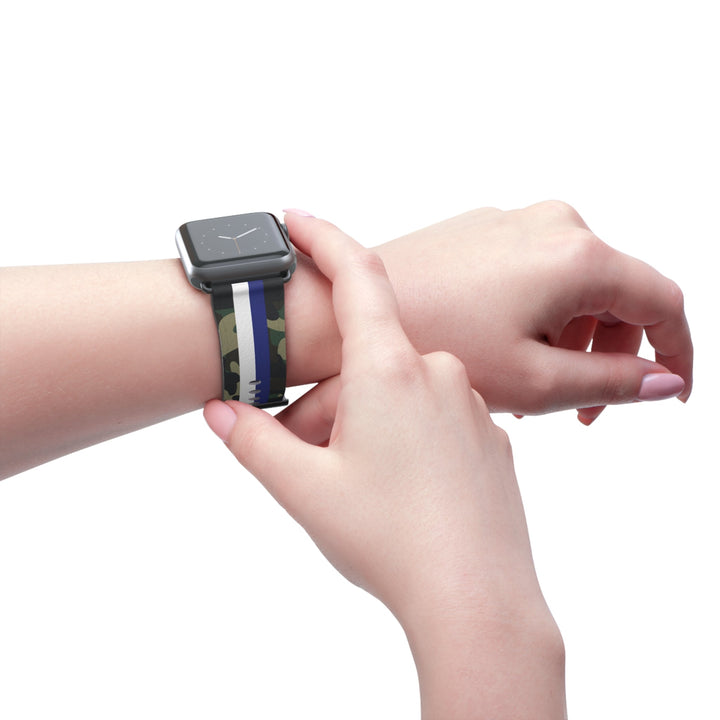 Blue &amp; White Stripe Camo Apple Watch Band - The Kindness Cause
