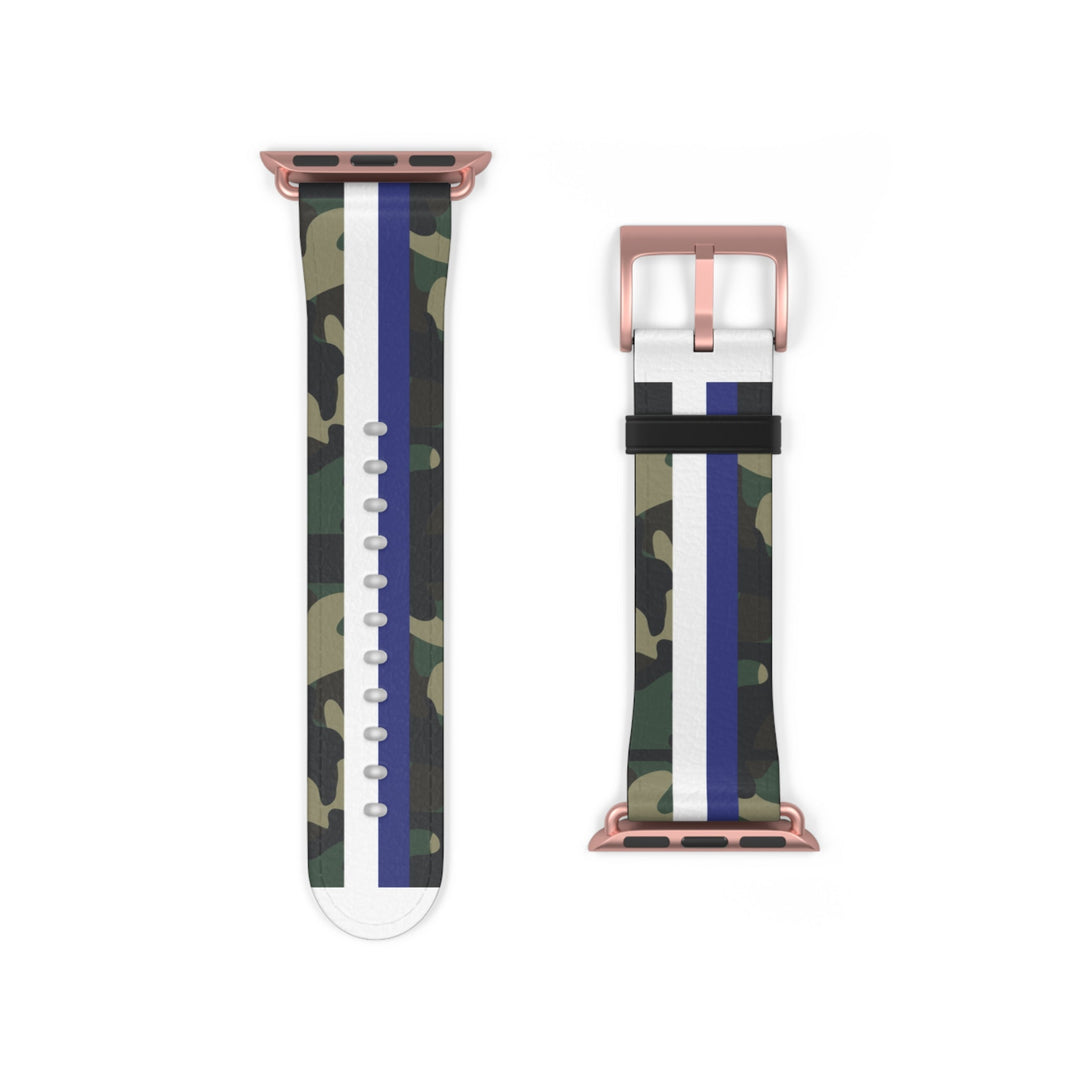 Blue &amp; White Stripe Camo Apple Watch Band - The Kindness Cause