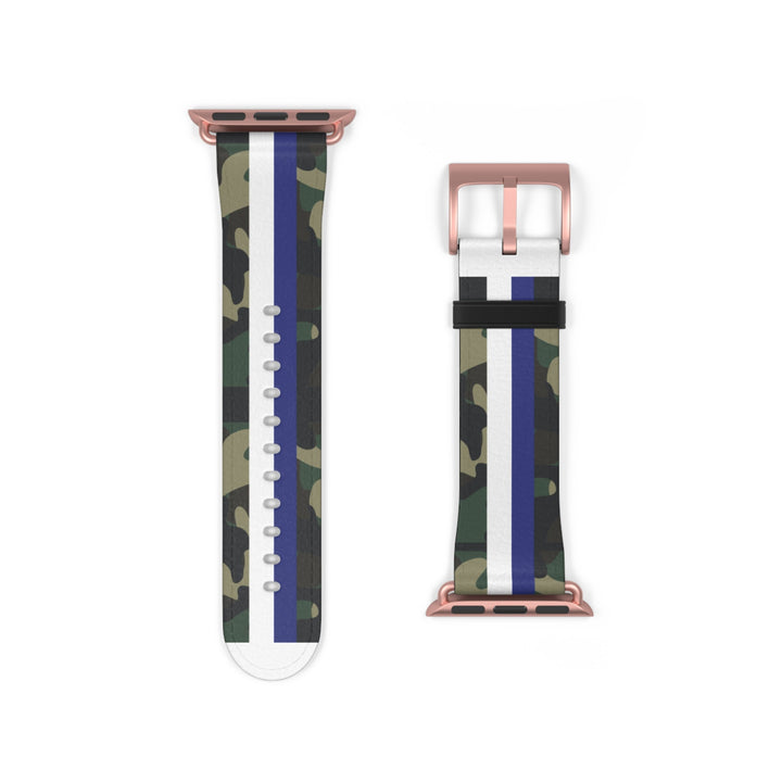 Blue &amp; White Stripe Camo Apple Watch Band - The Kindness Cause
