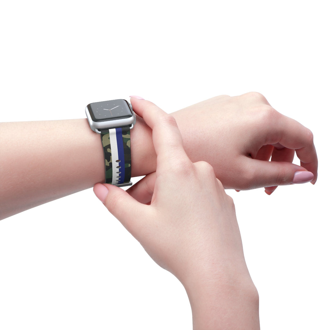 Blue &amp; White Stripe Camo Apple Watch Band - The Kindness Cause