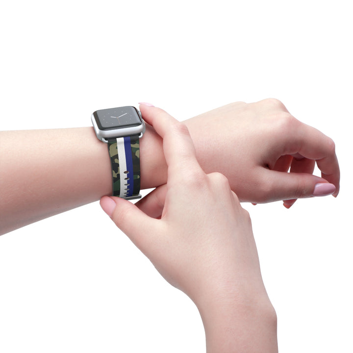 Blue &amp; White Stripe Camo Apple Watch Band - The Kindness Cause