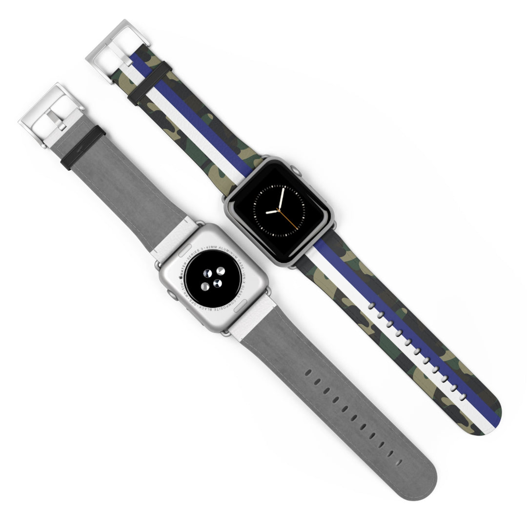 Blue &amp; White Stripe Camo Apple Watch Band - The Kindness Cause