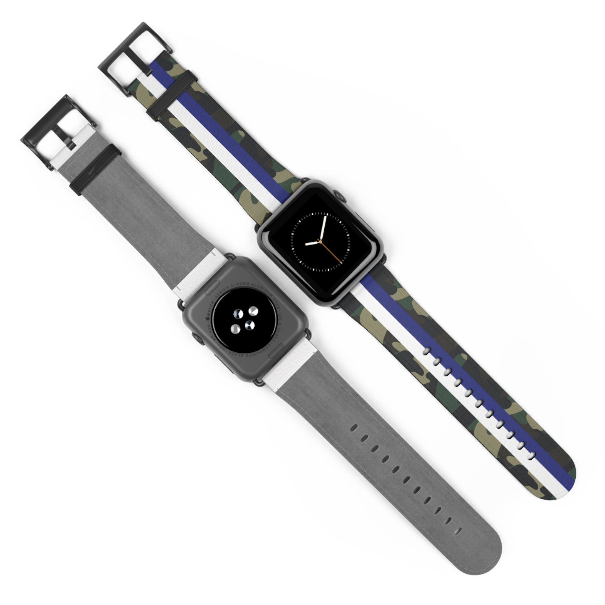 Blue & White Stripe Camo Apple Watch Band - The Kindness Cause