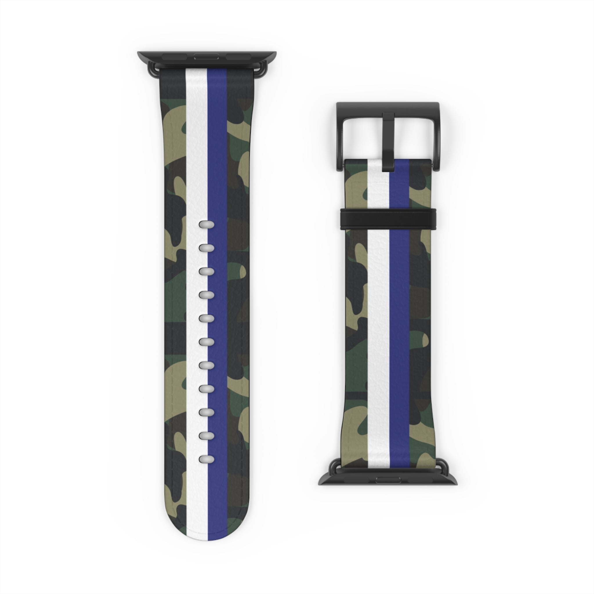 Blue & White Stripe Camo Apple Watch Band - The Kindness Cause