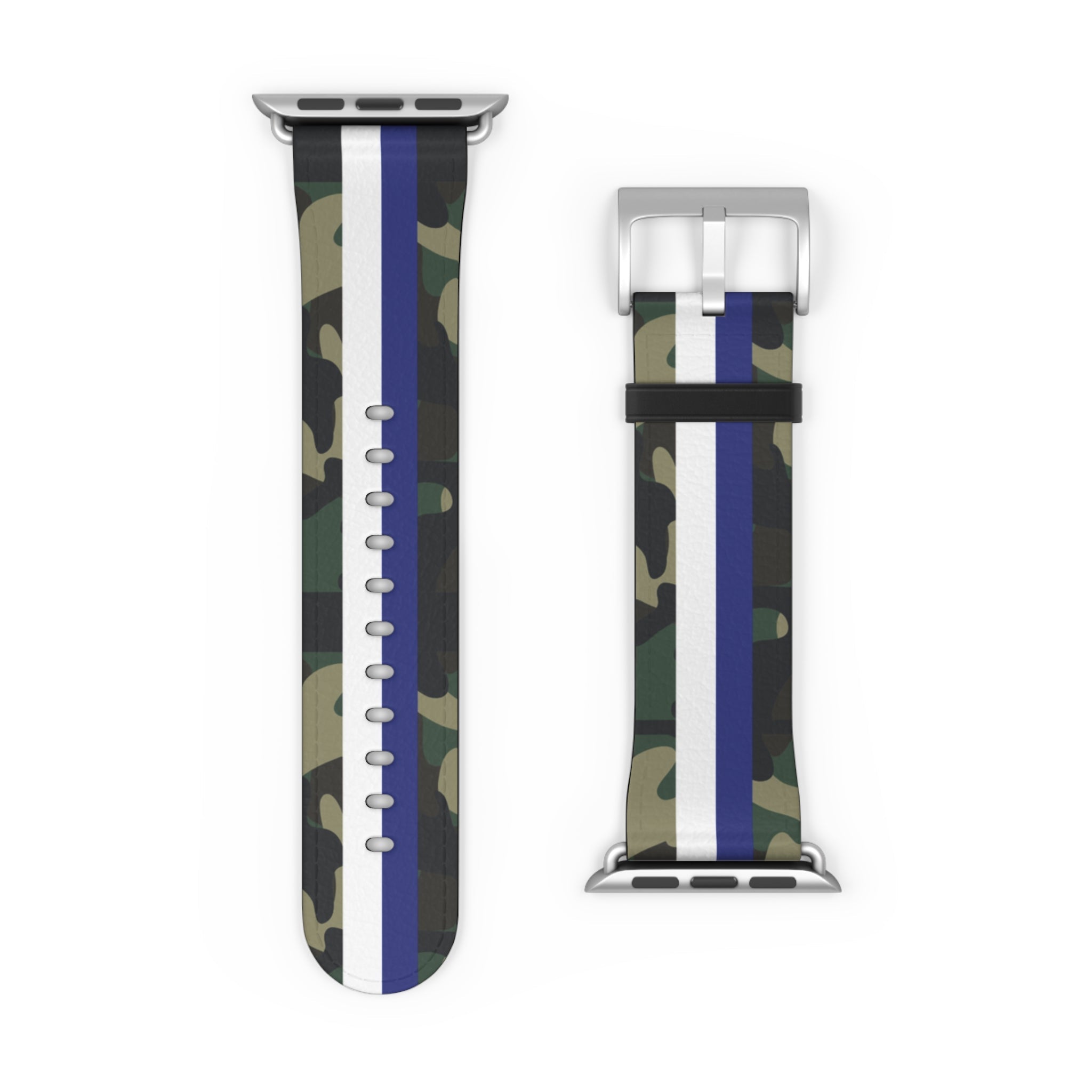 Blue & White Stripe Camo Apple Watch Band - The Kindness Cause