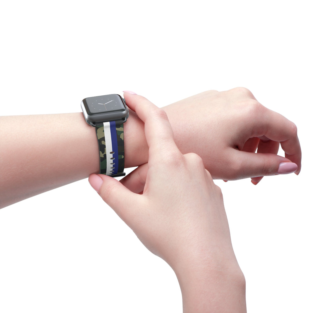 Blue &amp; White Stripe Camo Apple Watch Band - The Kindness Cause