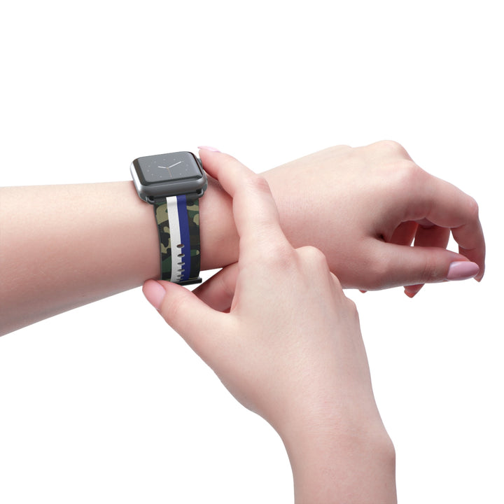 Blue &amp; White Stripe Camo Apple Watch Band - The Kindness Cause