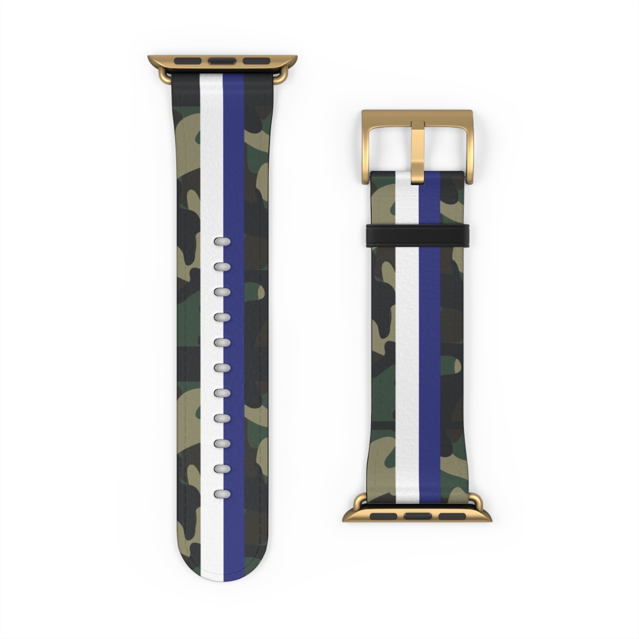 Blue & White Stripe Camo Apple Watch Band - The Kindness Cause