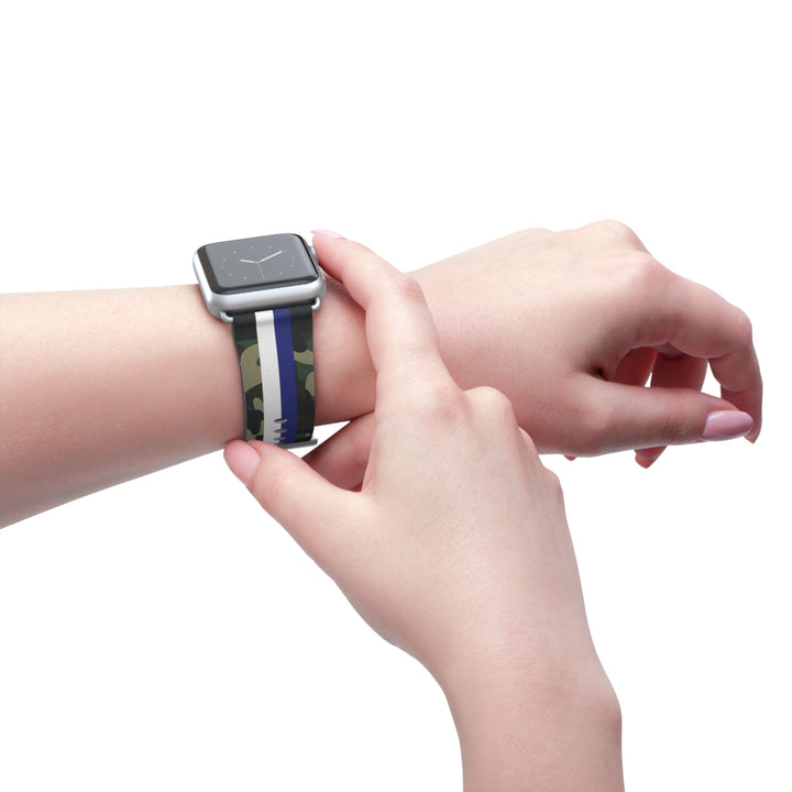 Blue &amp; White Stripe Camo Apple Watch Band - The Kindness Cause