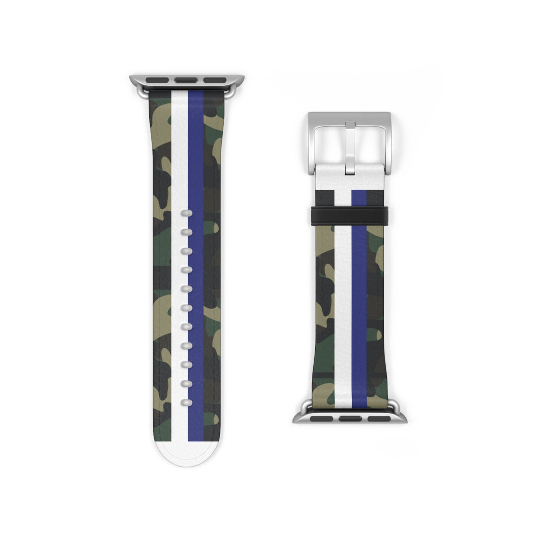 Blue &amp; White Stripe Camo Apple Watch Band - The Kindness Cause