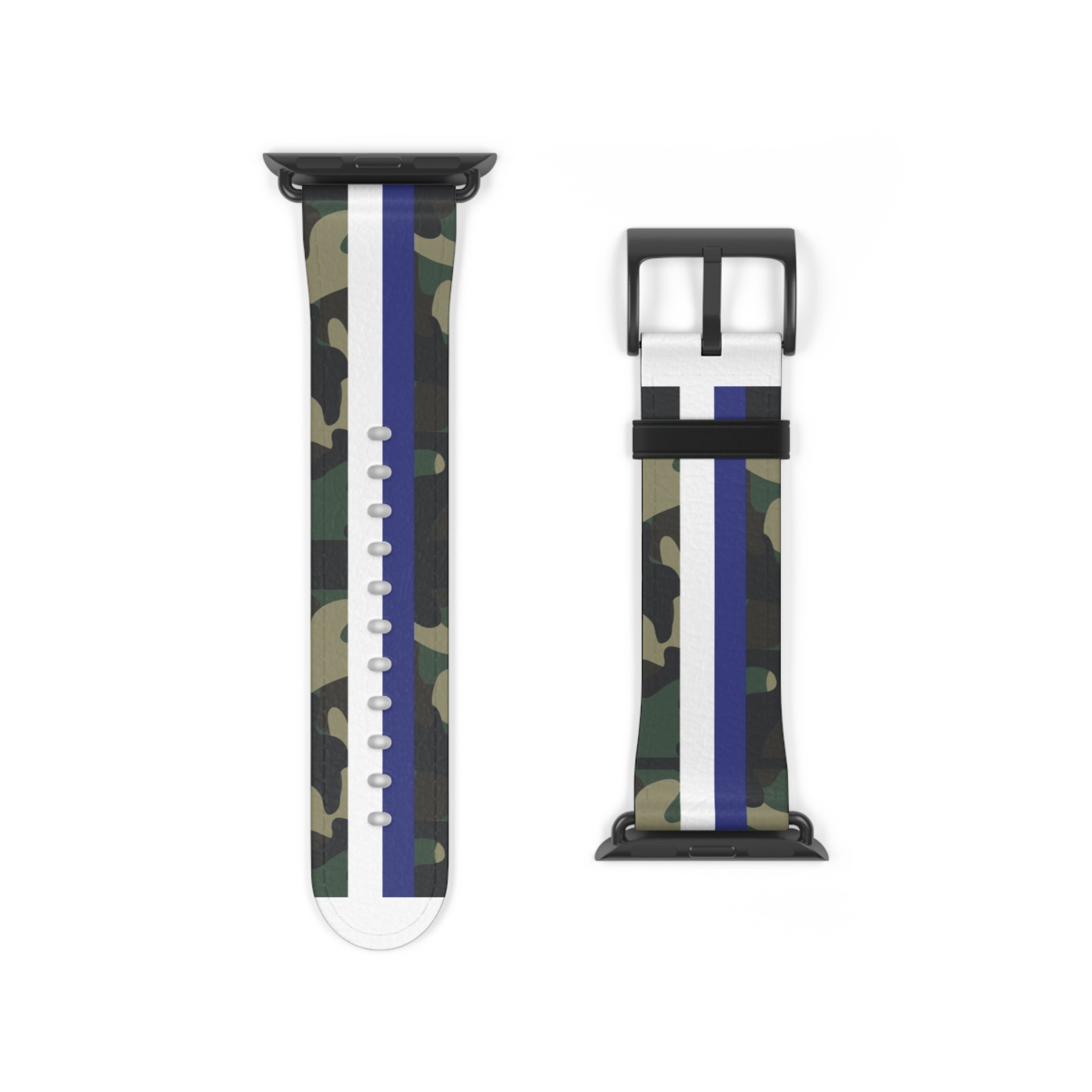 Blue & White Stripe Camo Apple Watch Band - The Kindness Cause