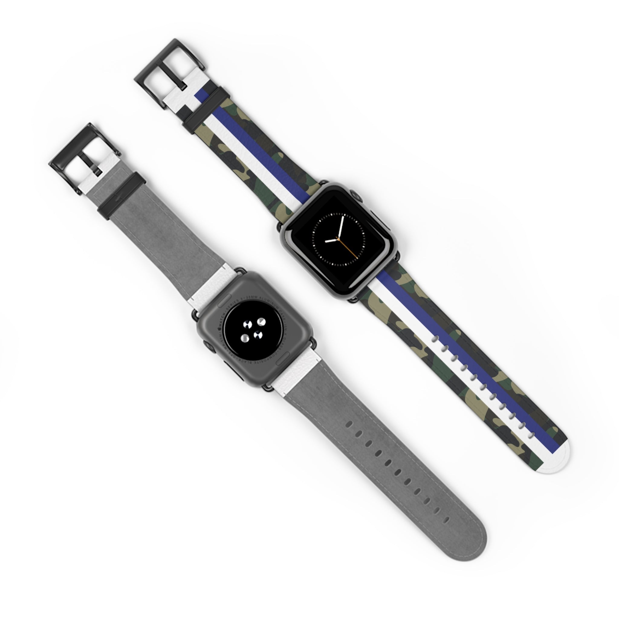 Blue & White Stripe Camo Apple Watch Band - The Kindness Cause