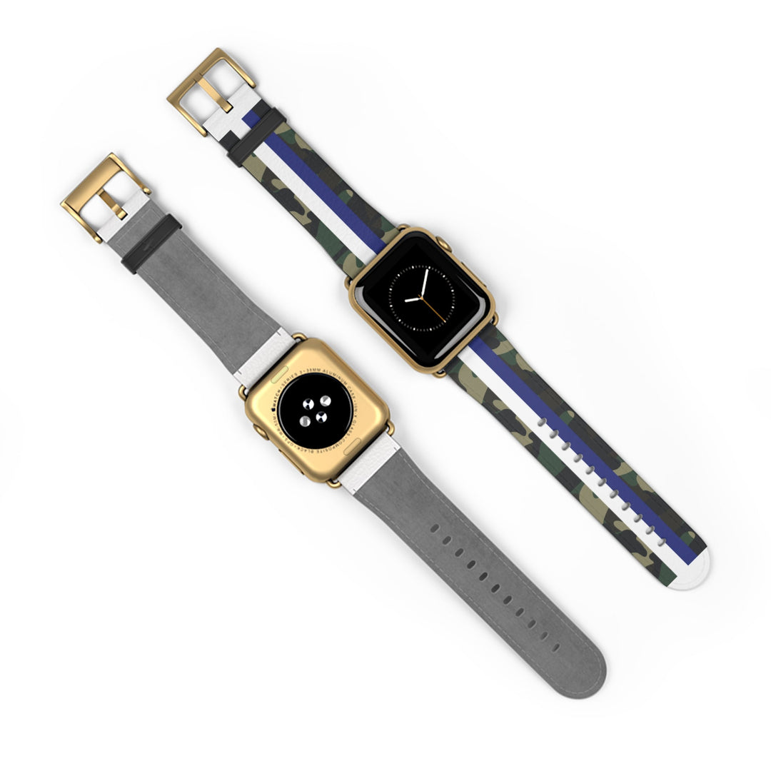 Blue &amp; White Stripe Camo Apple Watch Band - The Kindness Cause