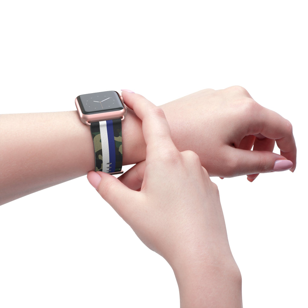 Blue &amp; White Stripe Camo Apple Watch Band - The Kindness Cause
