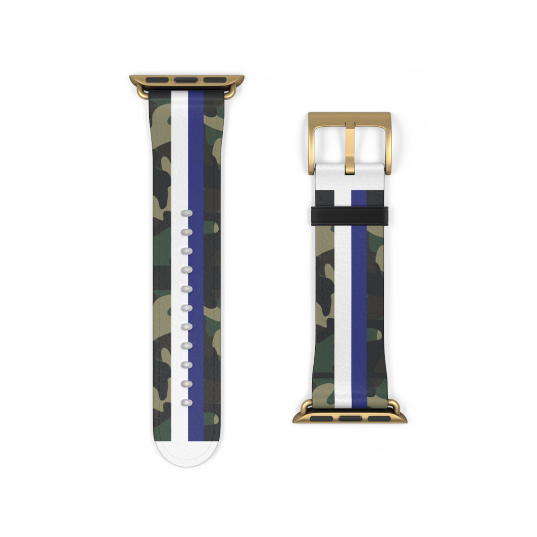 Blue &amp; White Stripe Camo Apple Watch Band - The Kindness Cause
