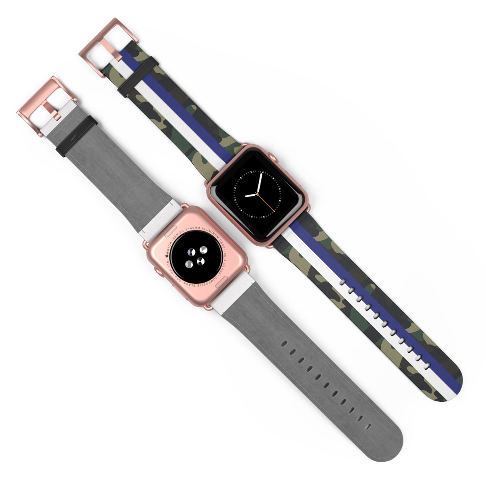 Blue & White Stripe Camo Apple Watch Band - The Kindness Cause