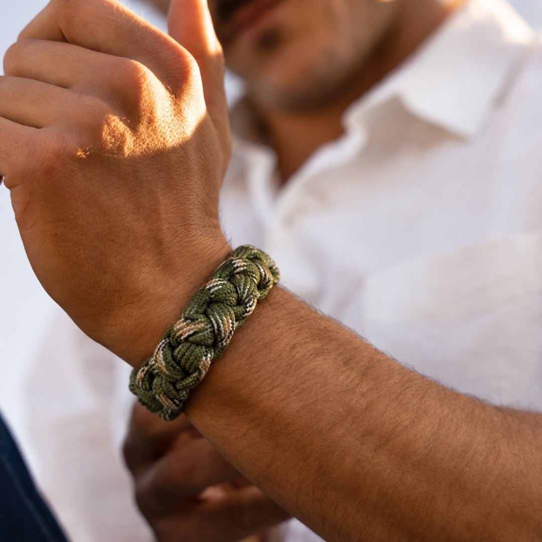 Braided Adjustable Camouflage Rope Bracelet - The Kindness Cause