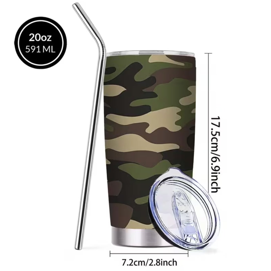 Camo 20 oz. Double-Wall Vacuum Insulated Stainless Steel Tumbler - The Kindness Cause