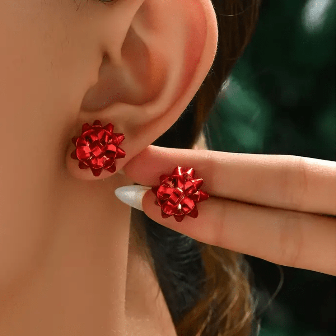 Christmas Bow Stud Earrings - The Kindness Cause