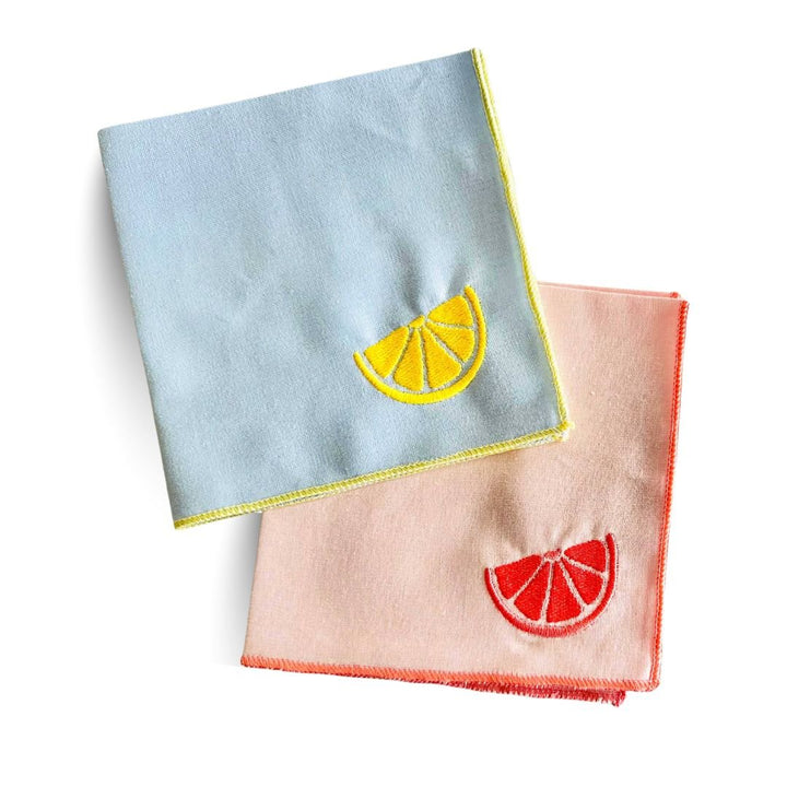 Citrus Linen Reusable Cocktail Napkins, Set of Four - The Kindness Cause