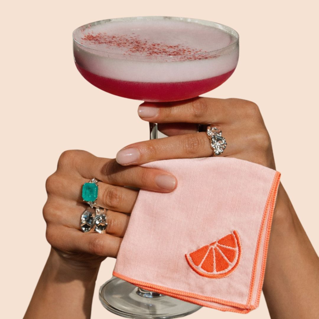 Citrus Linen Reusable Cocktail Napkins, Set of Four - The Kindness Cause