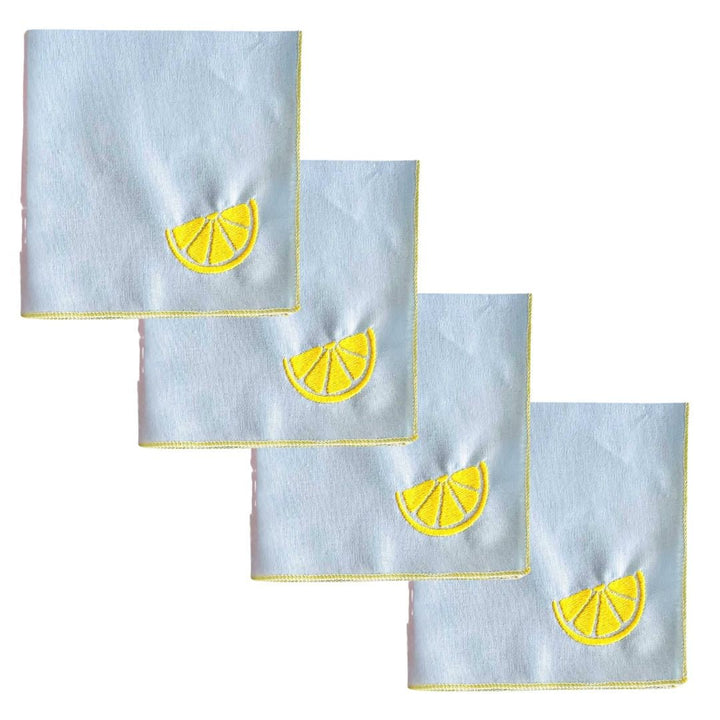 Citrus Linen Reusable Cocktail Napkins, Set of Four - The Kindness Cause