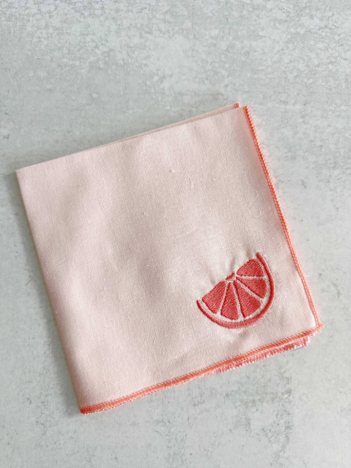 Citrus Linen Reusable Cocktail Napkins, Set of Four - The Kindness Cause