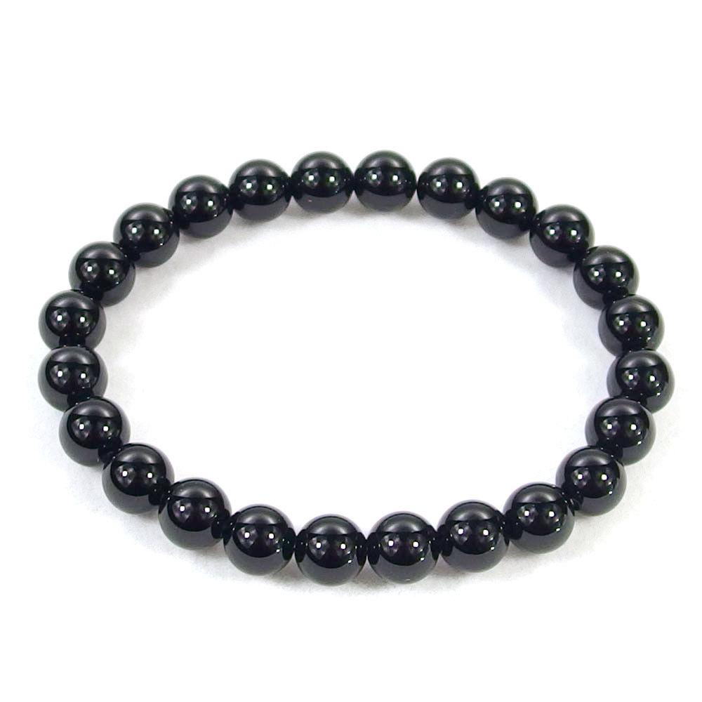 Crystal Beaded Bracelet - Black Obsidian - The Kindness Cause
