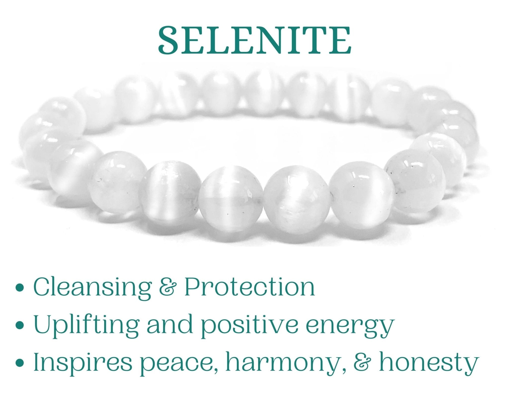 Crystal Beaded Bracelet - Selenite - The Kindness Cause