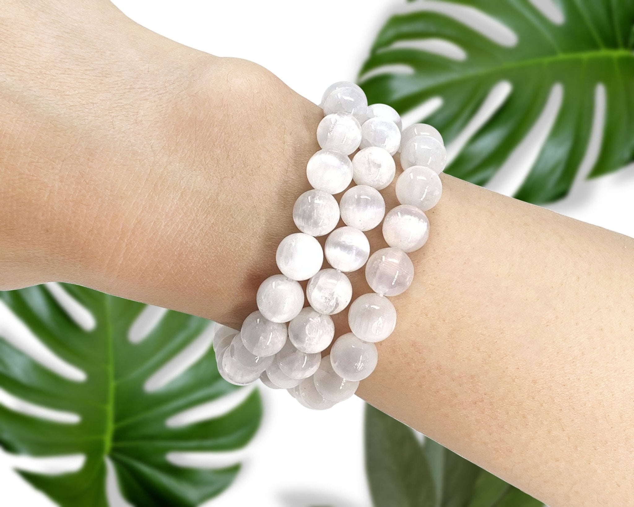 Crystal Beaded Bracelet - Selenite - The Kindness Cause