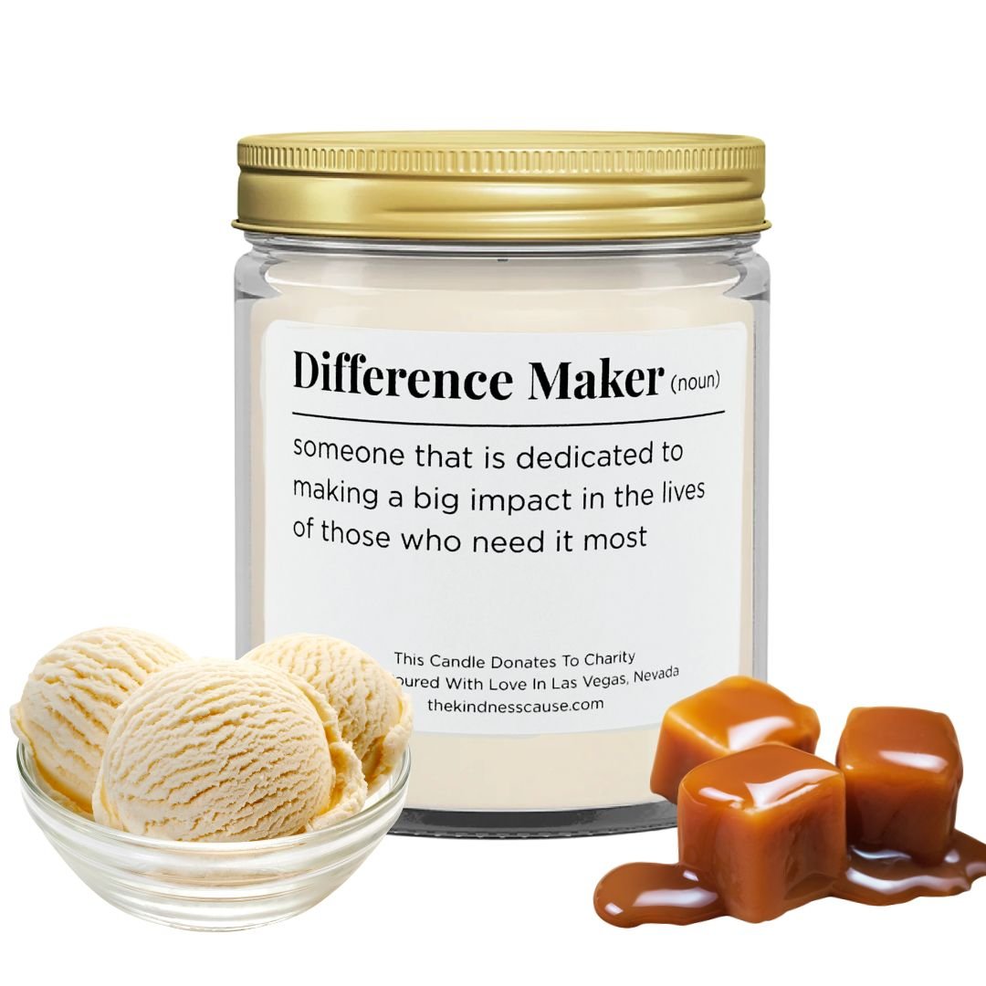 Difference Maker Vanilla Caramel Kindness Candle - The Kindness Cause